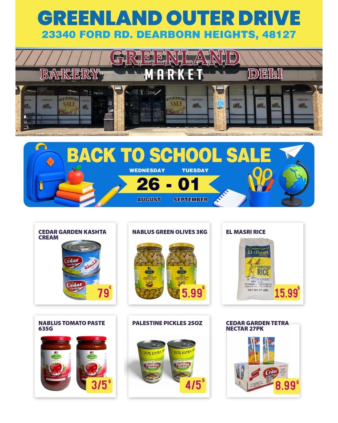 Greenland Market (23340 Ford Road, Dearborn Heights, MI) Weekly Ad August 26 - September 1, 2026