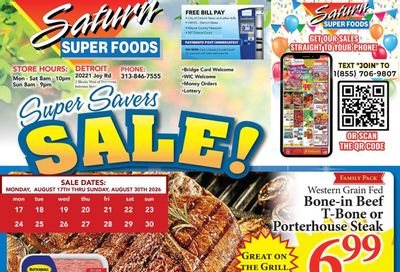 Saturn Super Foods Weekly Ad August 17 - 30, 2026