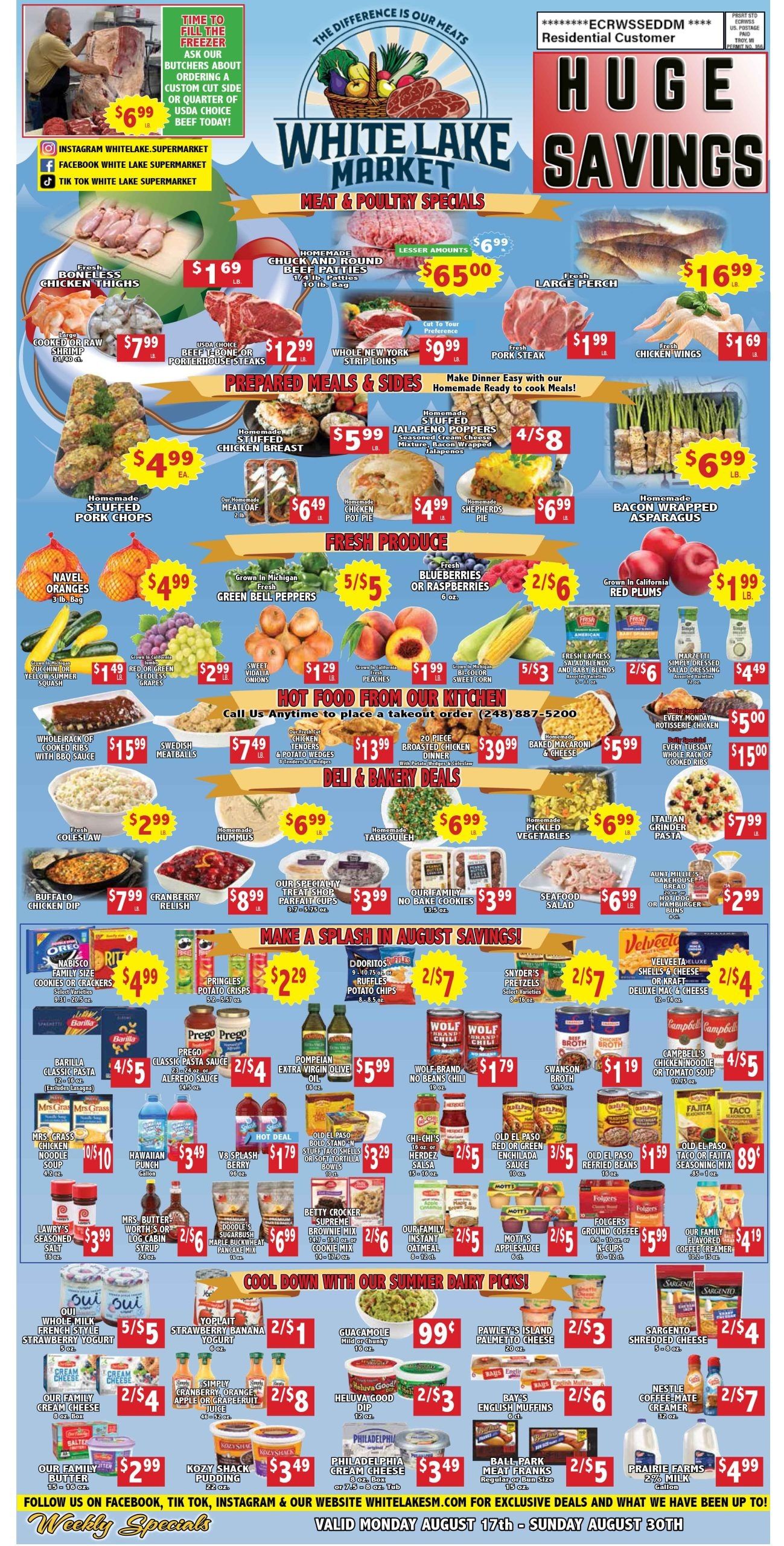 White Lake Supermarket Weekly Ad August 17 - 30, 2026
