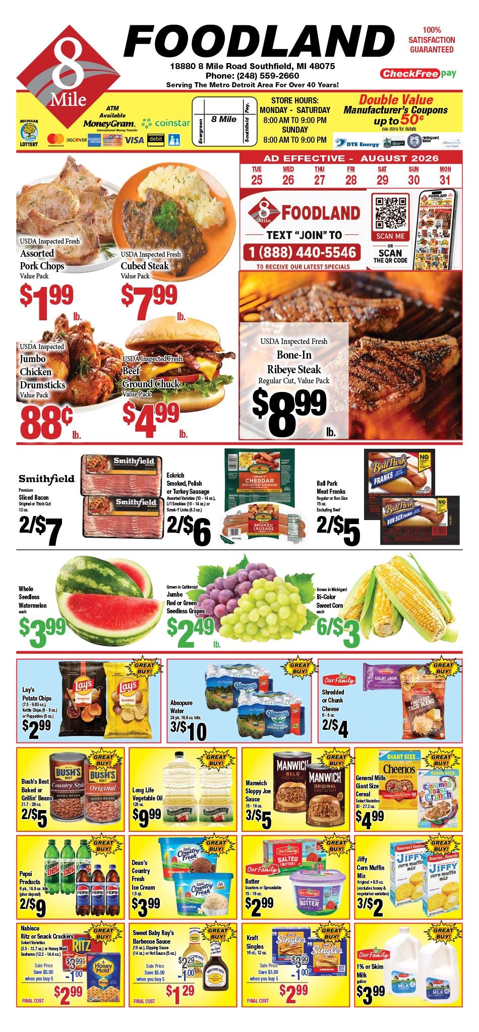 8 Mile Foodland Weekly Ad August 25 - 31, 2026