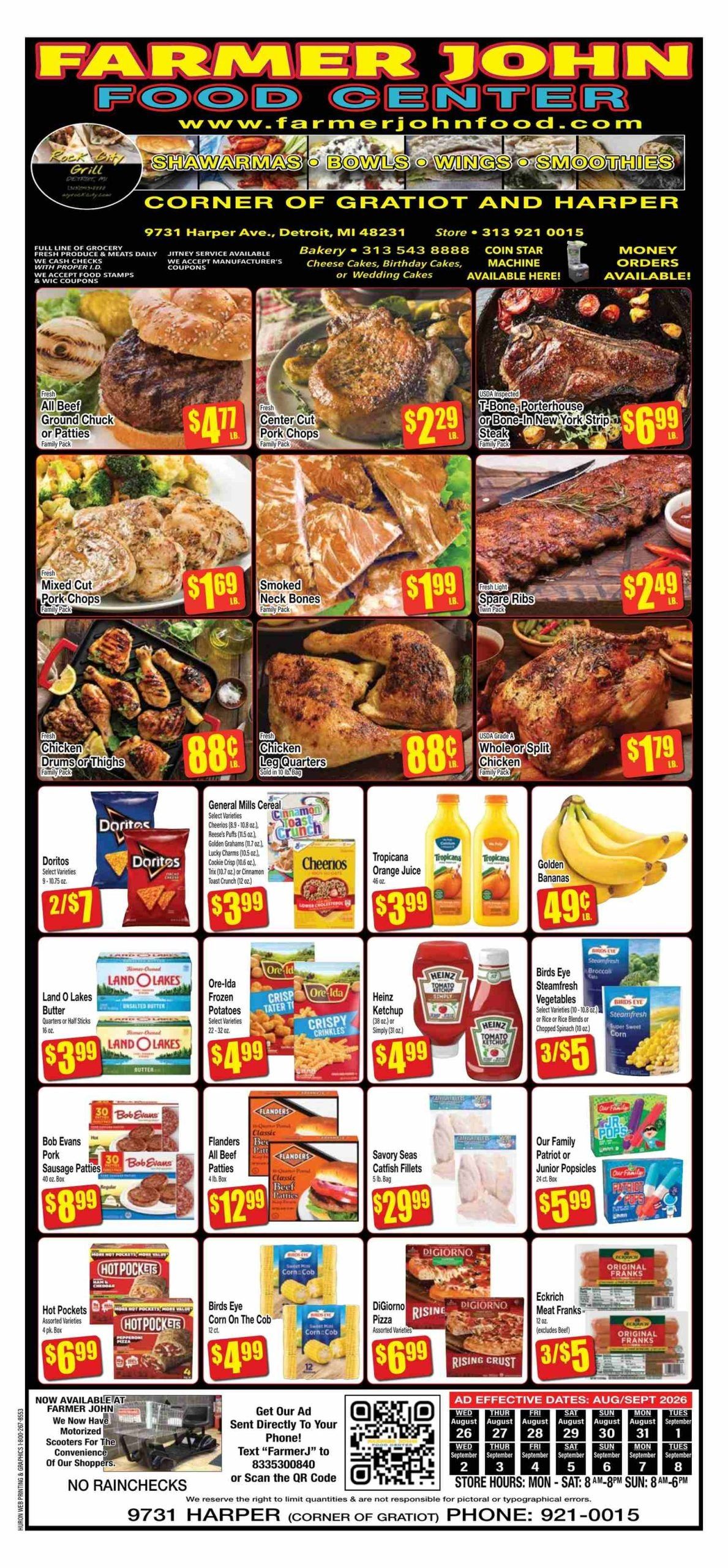 Farmer John Food Center Weekly Ad August 26 - September 8, 2026