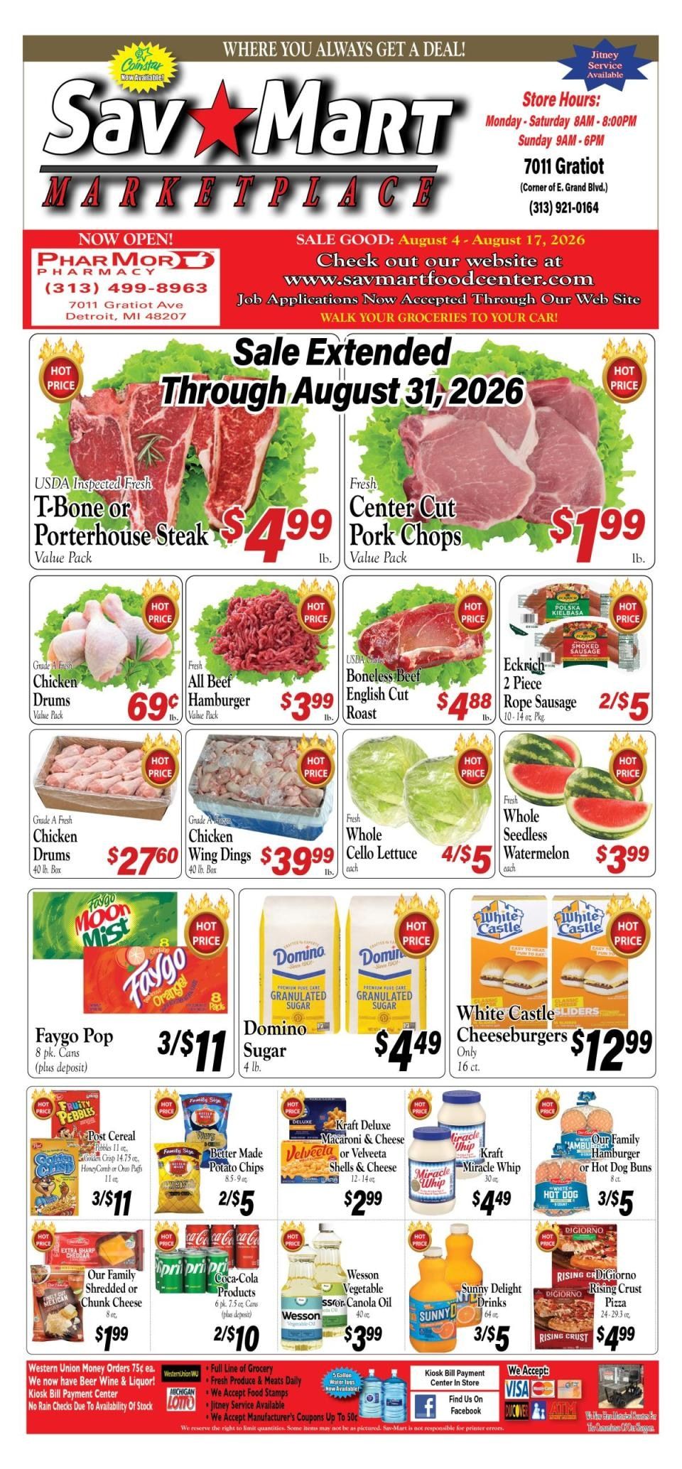 Sav-Mart Food Center Weekly Ad August 26 - 31, 2026