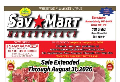 Sav-Mart Food Center Weekly Ad August 26 - 31, 2026