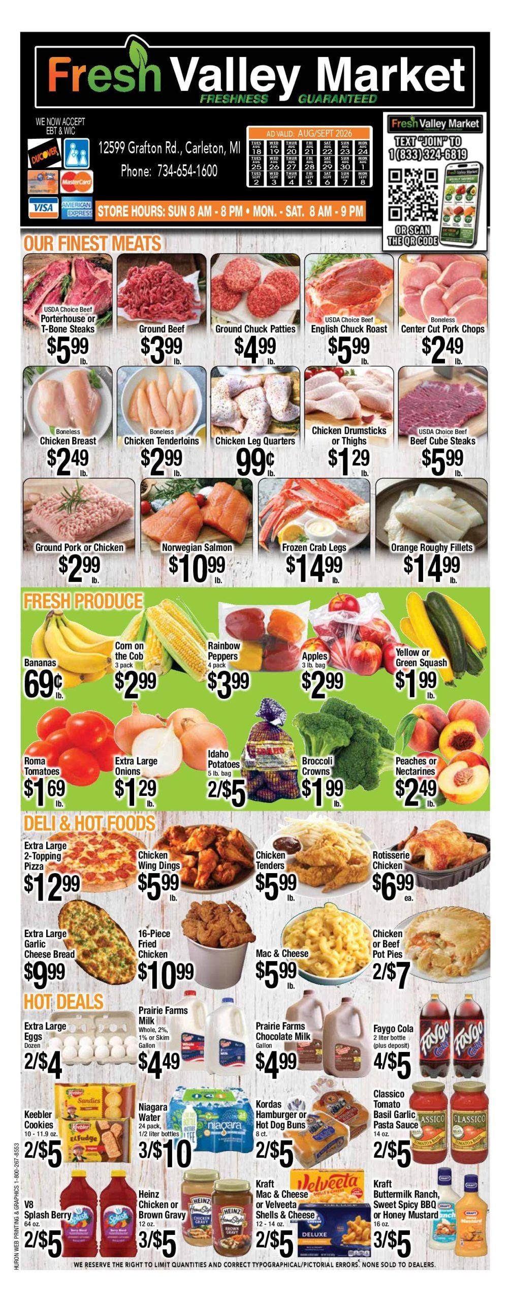 Fresh Valley Market Weekly Ad August 18 - September 8, 2026