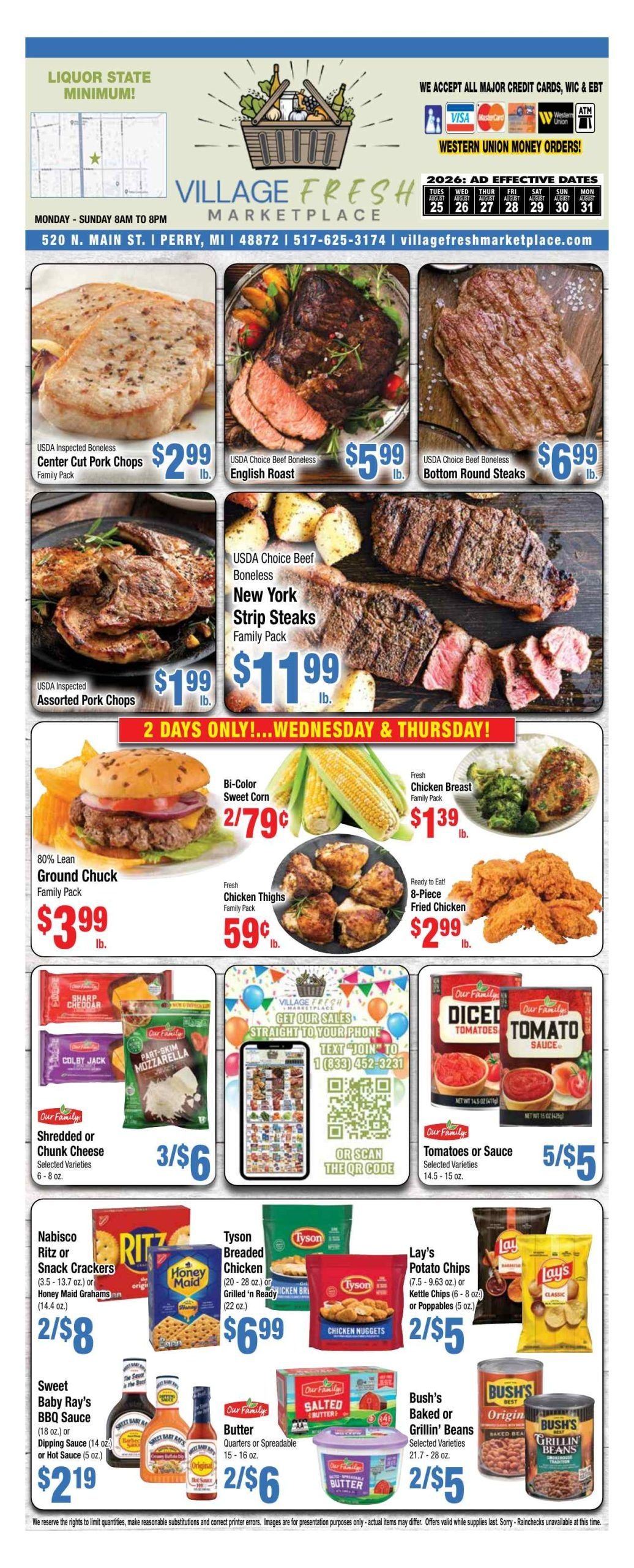 Village Fresh Marketplace Weekly Ad August 25 - 31, 2026