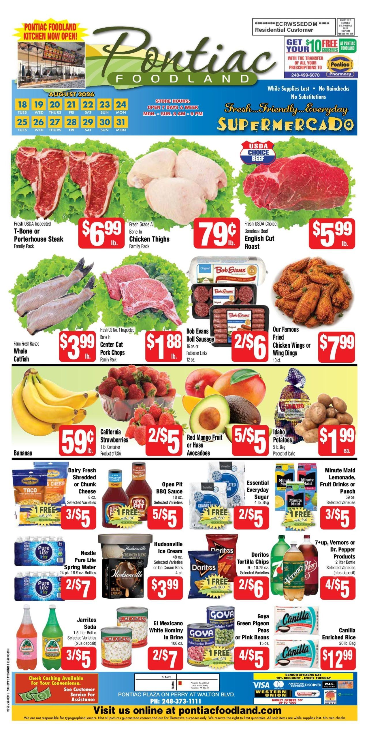 Pontiac Foodland Weekly Ad August 18 - 31, 2026