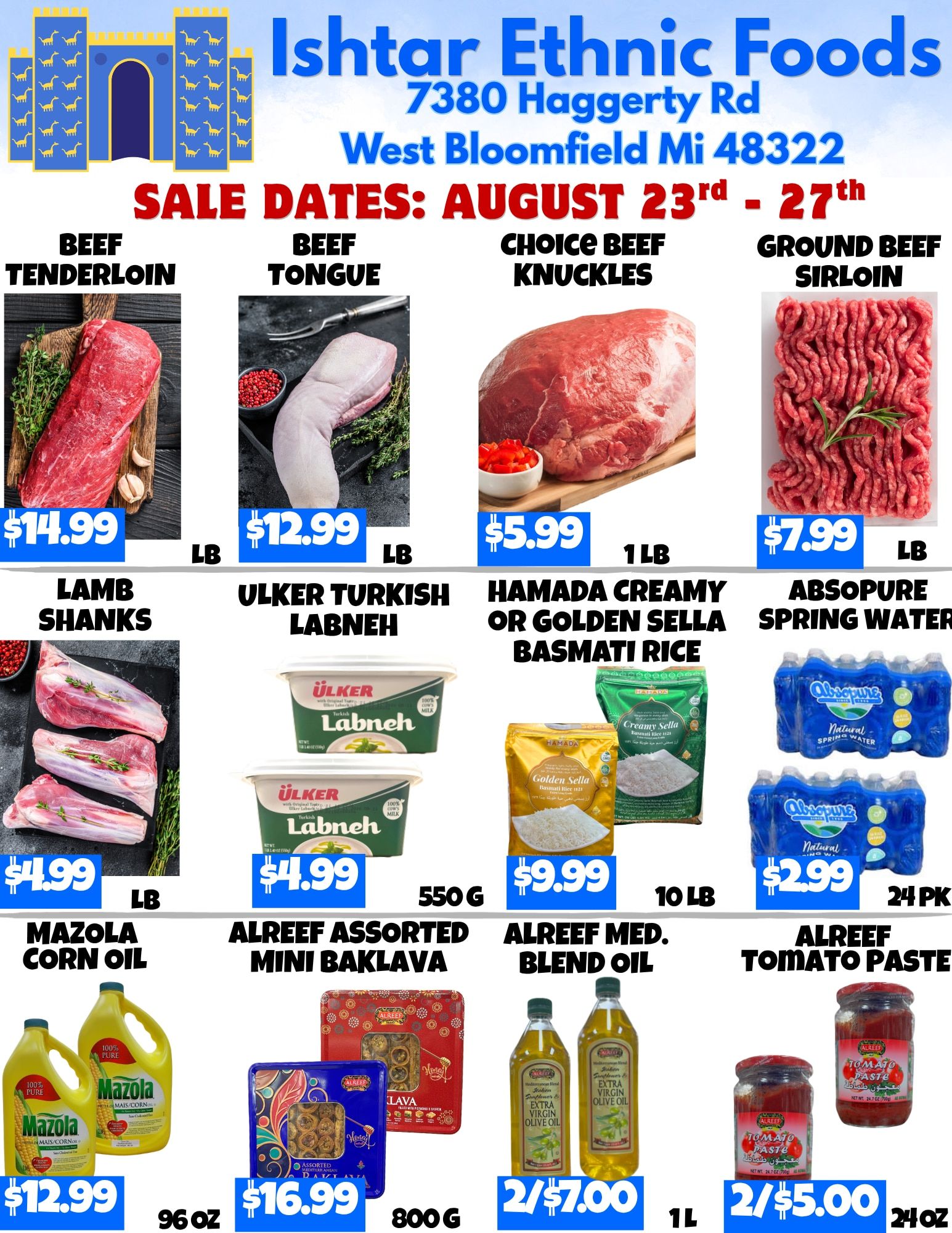 Ishtar Ethnic Foods Weekly Ad August 23 - 27, 2026
