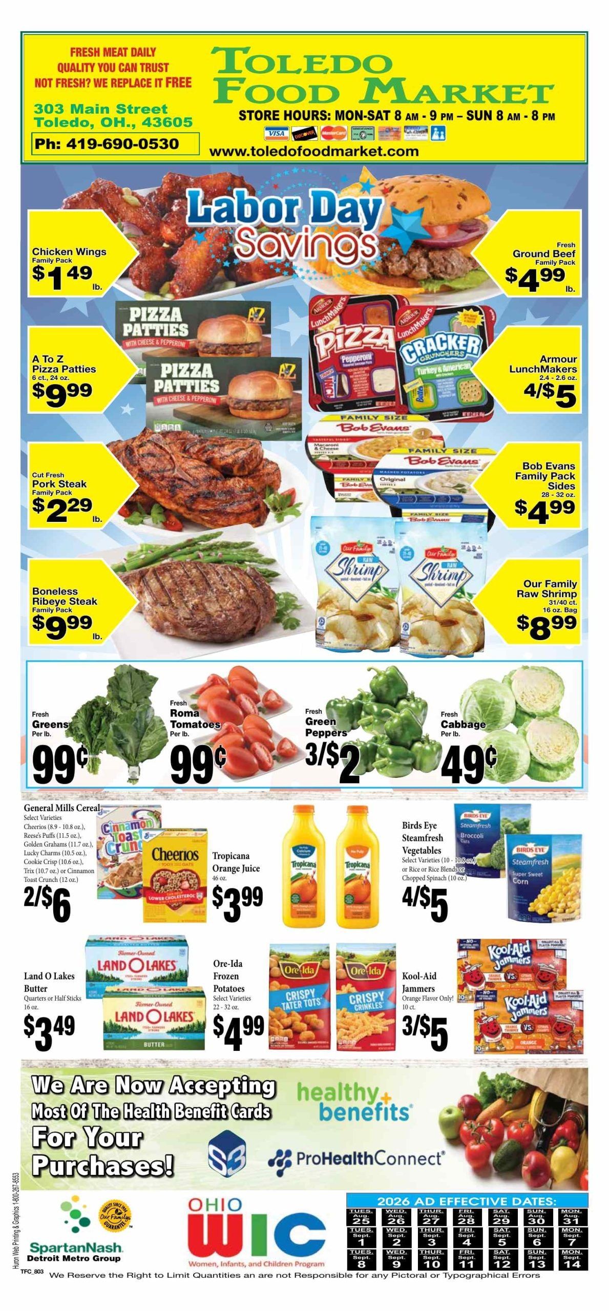 Toledo Food Market Weekly Ad August 25 - September 14, 2026
