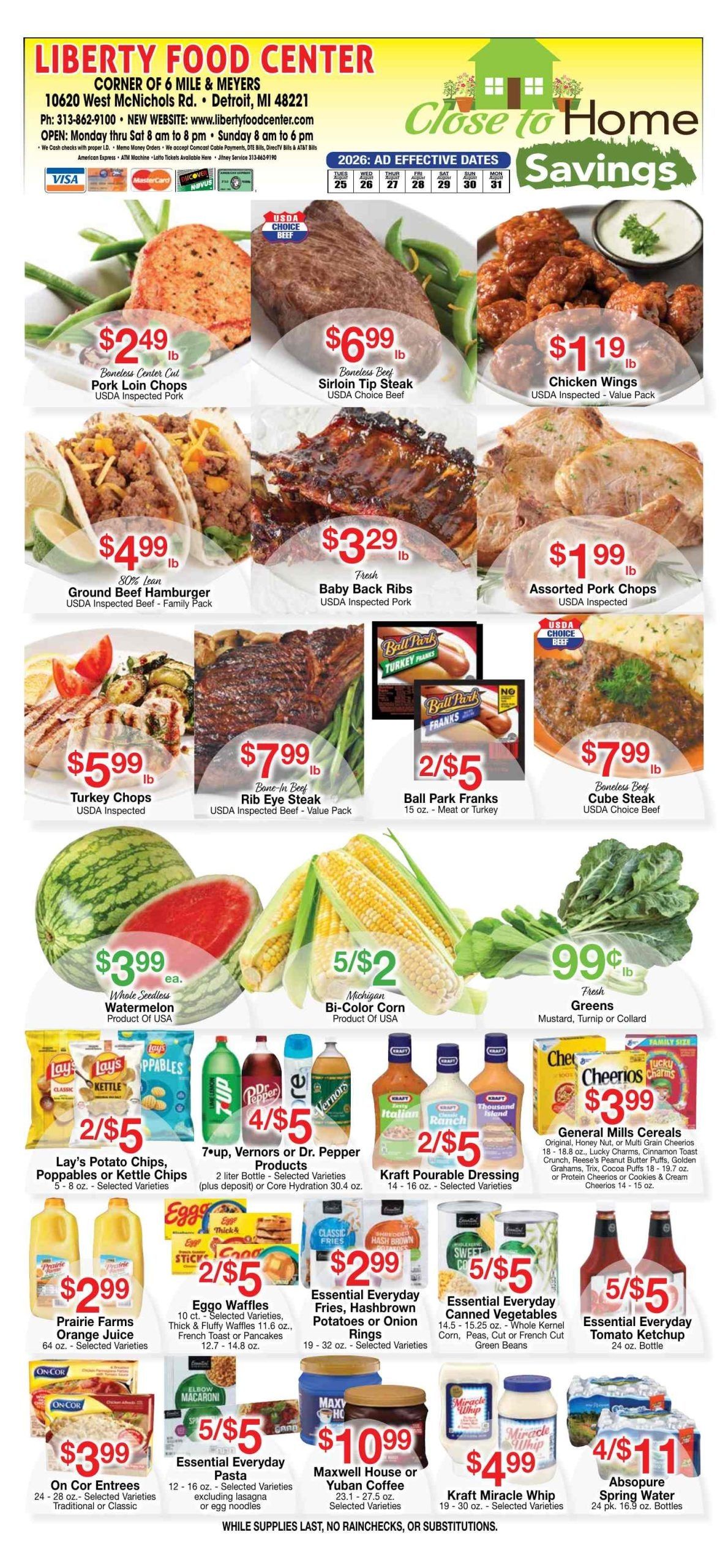 Liberty Food Center Weekly Ad August 25 - 31, 2026