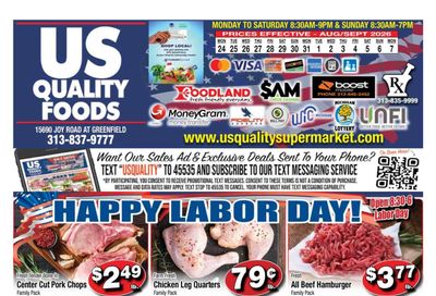 US Quality Foods Weekly Ad August 24 - September 7, 2026