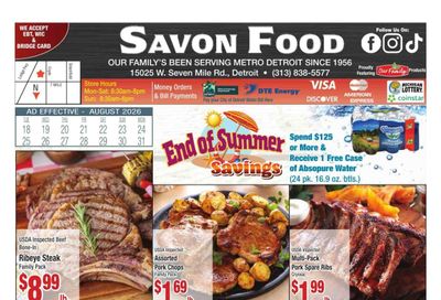 Savon Foods (15025 West Seven Mile Road, Detroit, MI) Weekly Ad August 18 - 31, 2026