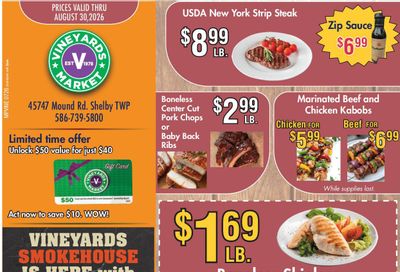 Vineyards Market (45747 Mound Road, Shelby Township, MI) Weekly Ad July 28 - August 30, 2026