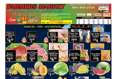 Farmers Market (37865 South Gratiot Avenue, Clinton Township, MI) Weekly Ad August 17 - 30, 2026