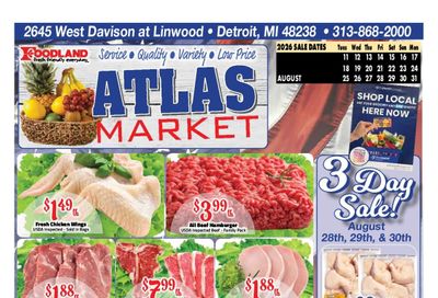 Atlas Market (2645 West Davison Street, Detroit, MI) Weekly Ad August 28 - 30, 2026