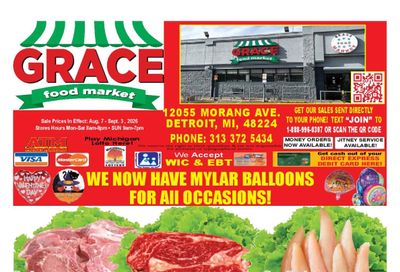 Grace Food Market (12055 Morang Avenue, Detroit, MI) Weekly Ad August 7 - September 3, 2026