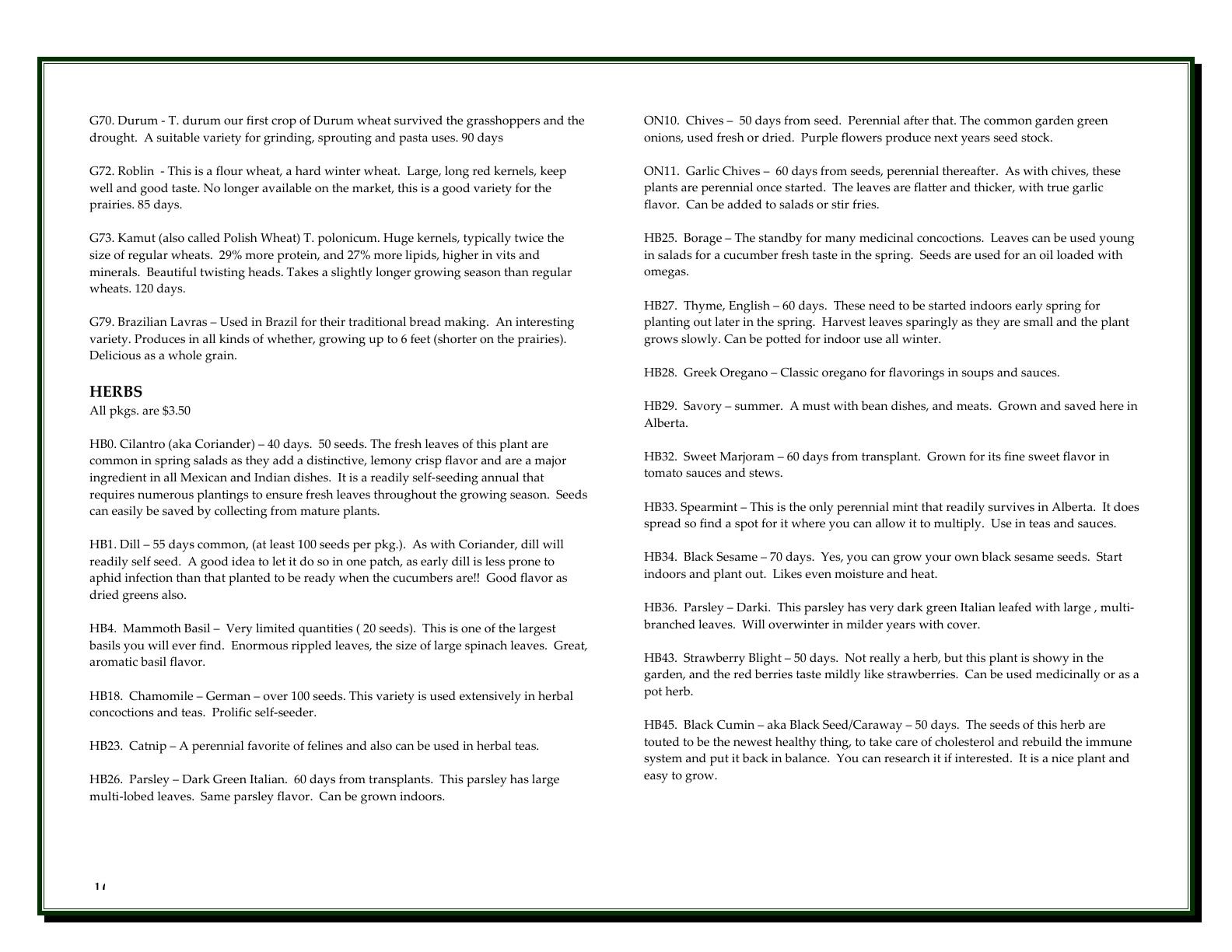 A'Bunadh Seeds Seed Catalogue Weekly Ad January 1 - December 31, 2026