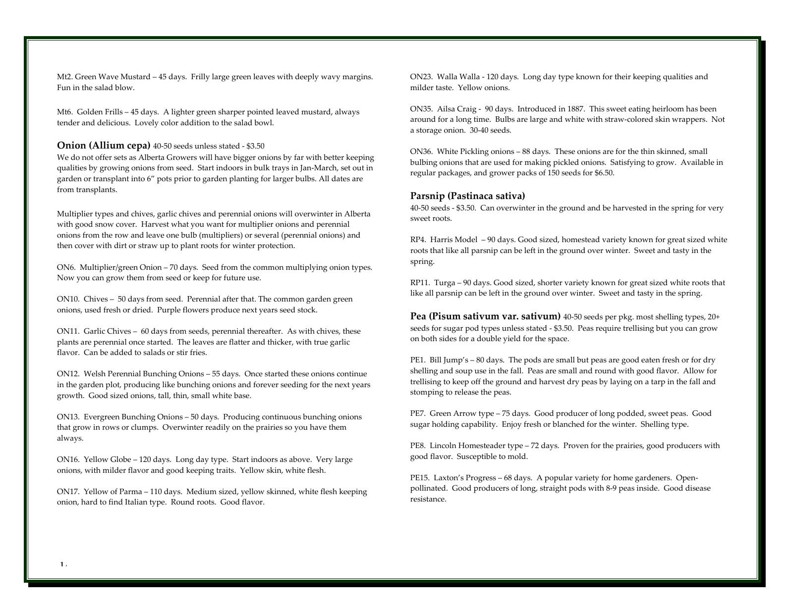 A'Bunadh Seeds Seed Catalogue Weekly Ad January 1 - December 31, 2026