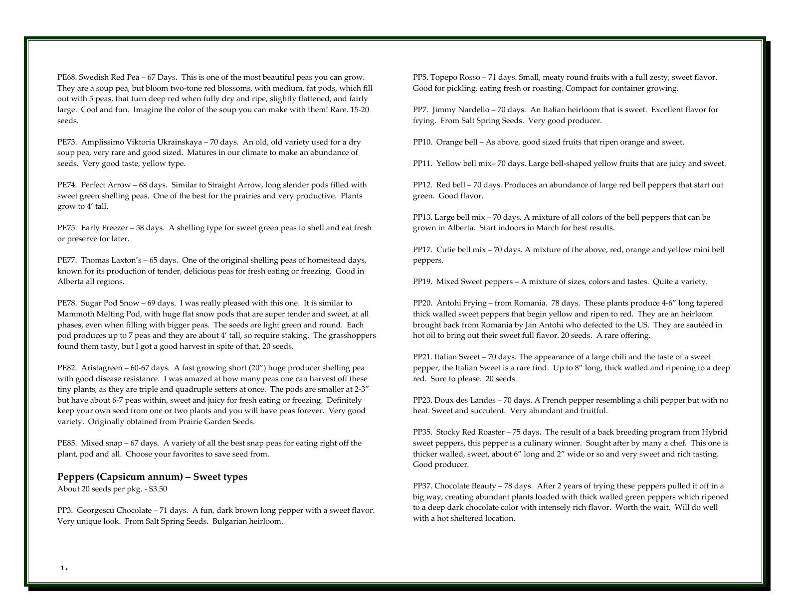A'Bunadh Seeds Seed Catalogue Weekly Ad January 1 - December 31, 2026