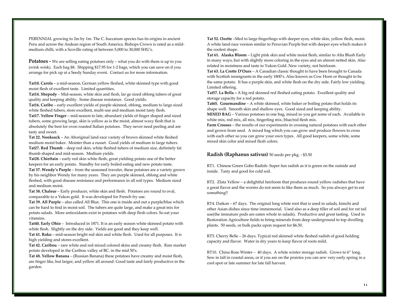 A'Bunadh Seeds Seed Catalogue Weekly Ad January 1 - December 31, 2026