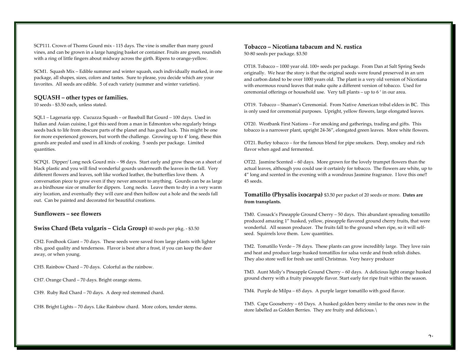 A'Bunadh Seeds Seed Catalogue Weekly Ad January 1 - December 31, 2026