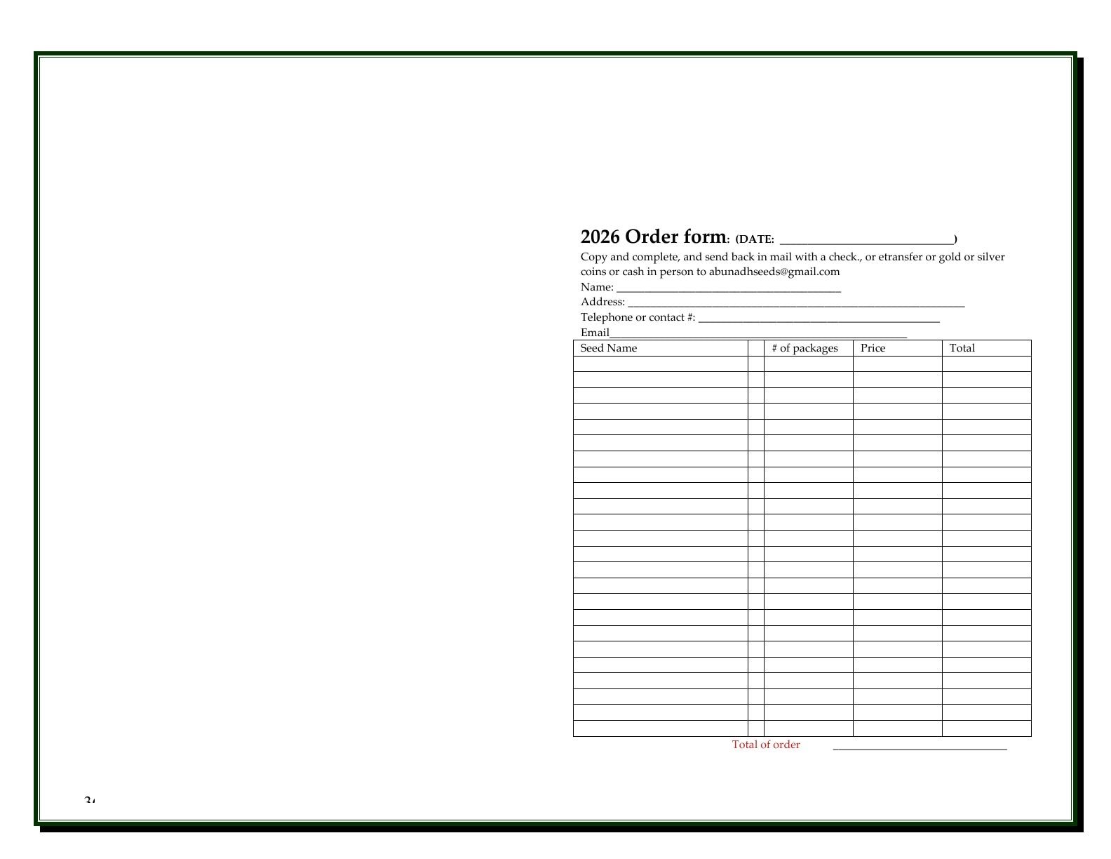 A'Bunadh Seeds Seed Catalogue Weekly Ad January 1 - December 31, 2026