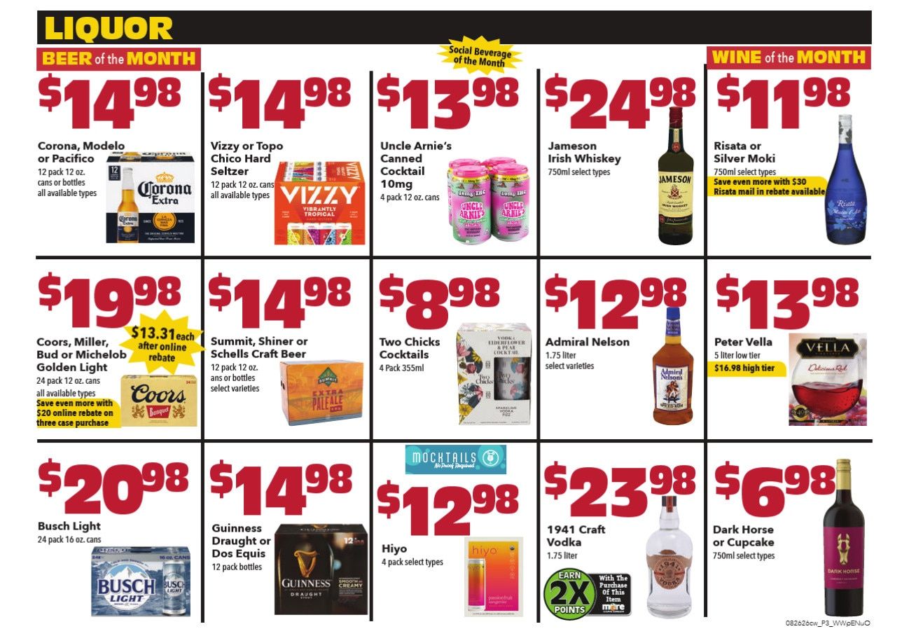 Cash Wise Liquor Weekly Ad August 26 - September 1, 2026