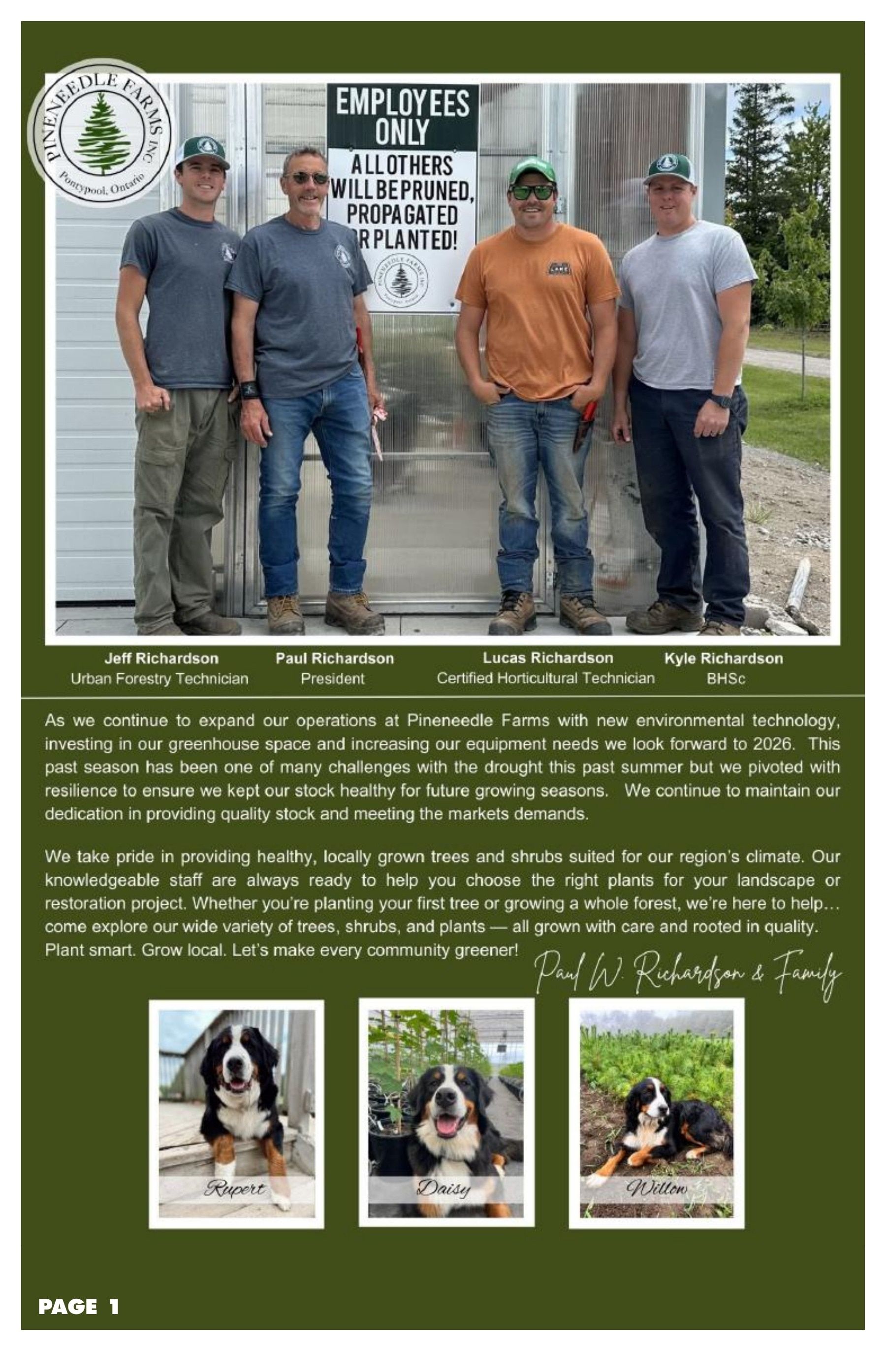 Pineneedle Farms Annual Catalog Weekly Ad January 1 - December 31, 2026