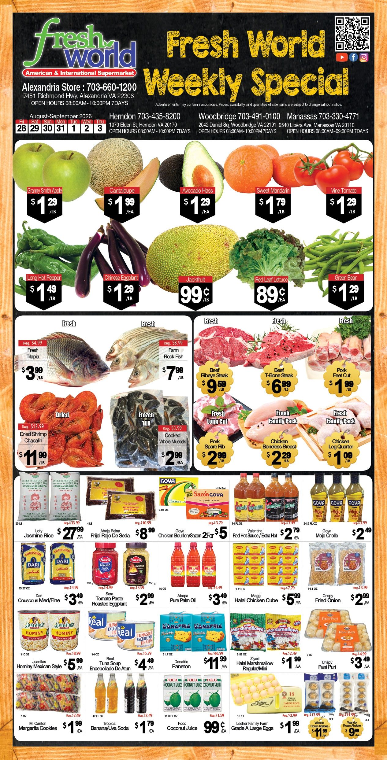 Fresh World Weekly Ad August 28 - September 3, 2026