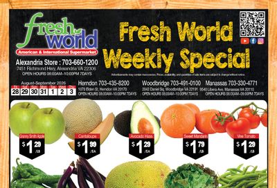 Fresh World Weekly Ad August 28 - September 3, 2026