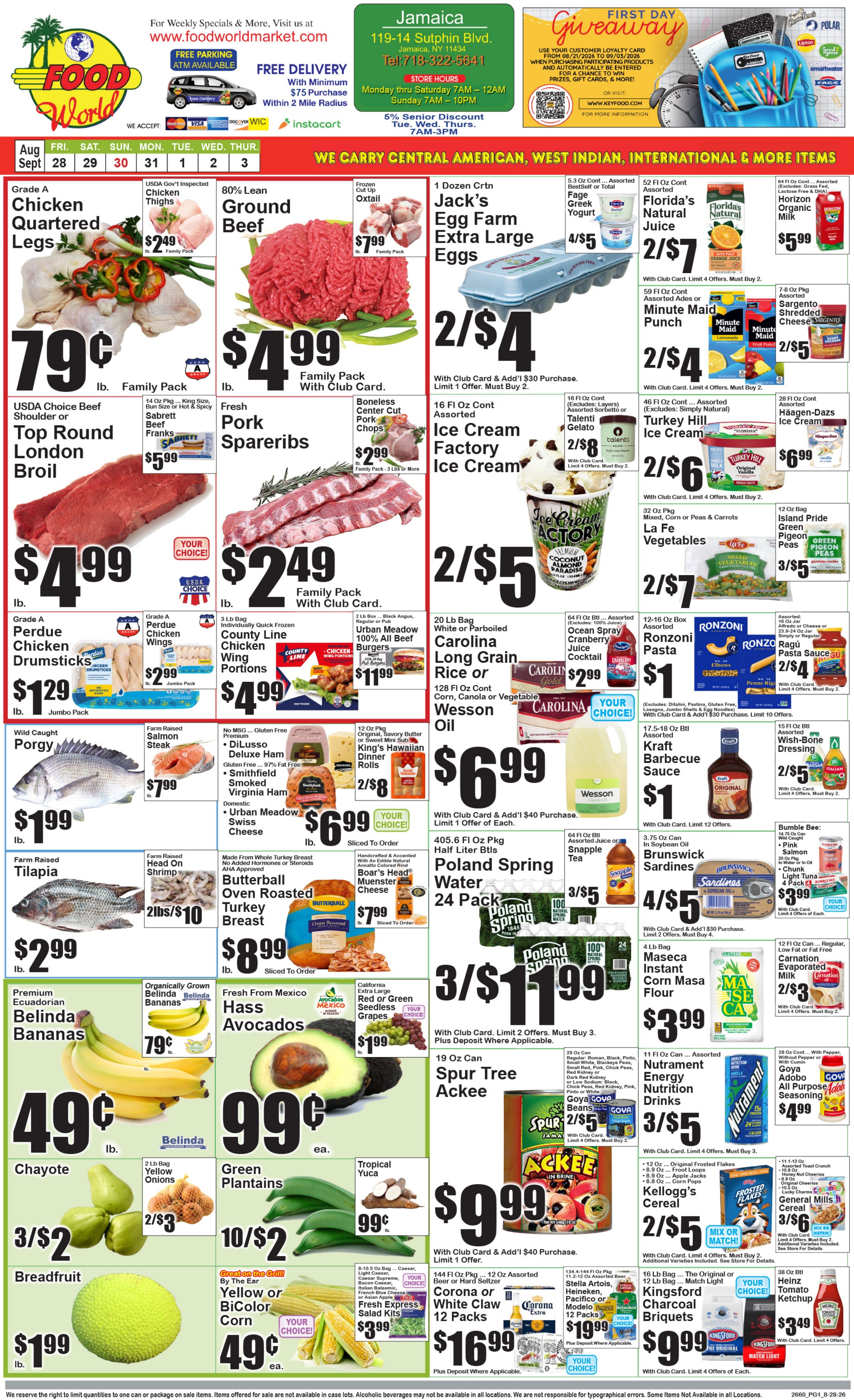 Food World Supermarket Weekly Ad August 28 - September 3, 2026
