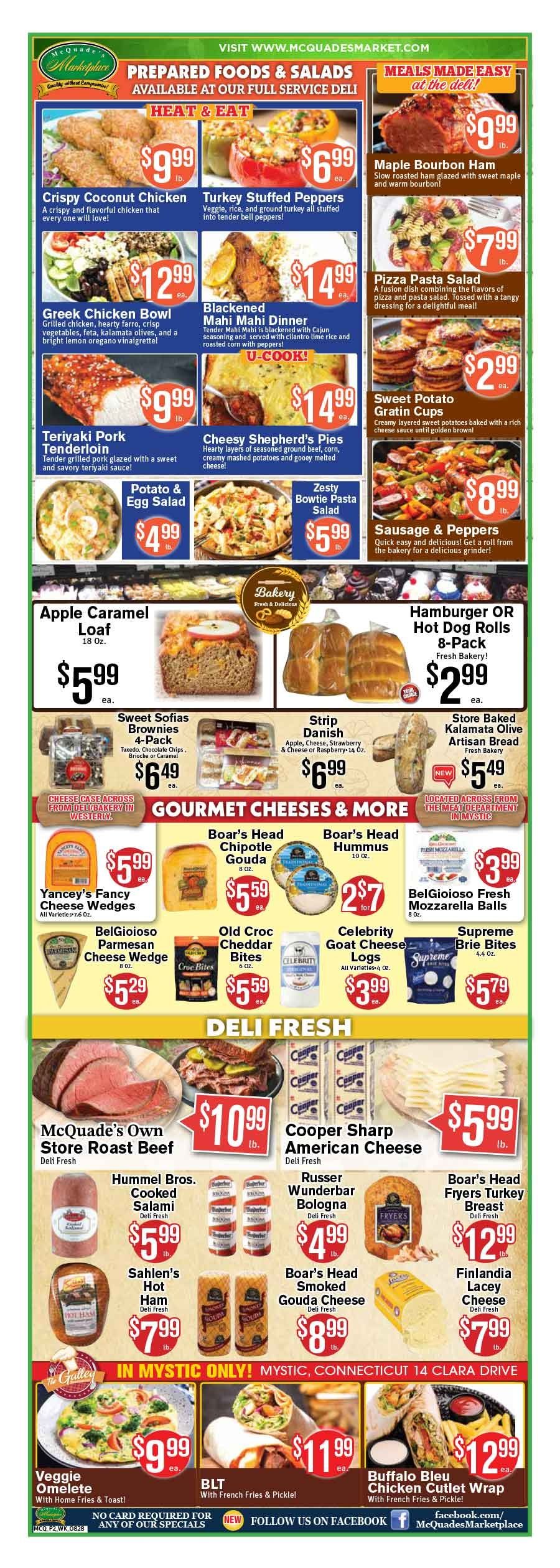 McQuade's Marketplace (Connecticut, Rhode Island) Weekly Ad August 28 - September 3, 2026