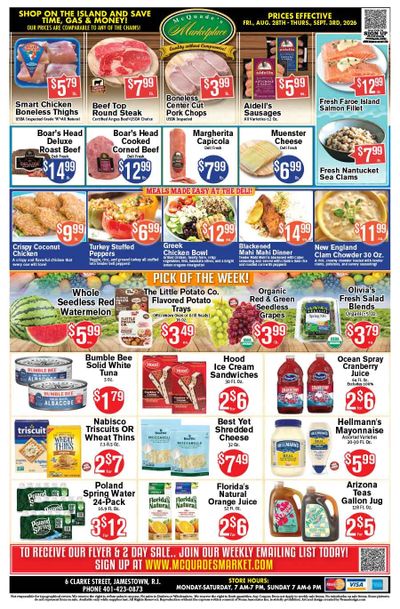 McQuade's Marketplace (Jamestown, RI) Weekly Ad August 28 - September 3, 2026