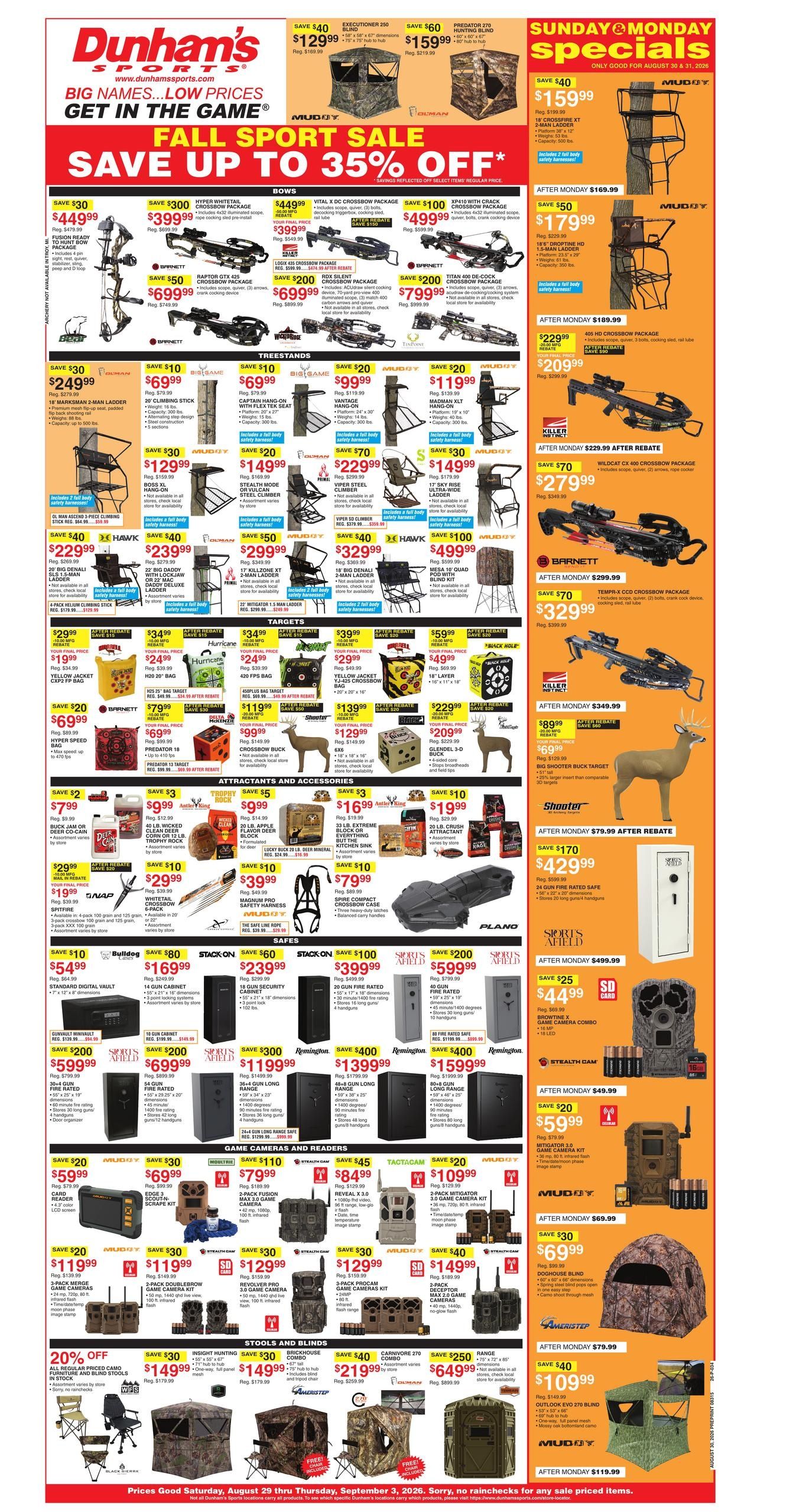 Dunham's Sports (Chapmansboro Area, TN) Weekly Ad August 29 - September 3, 2026