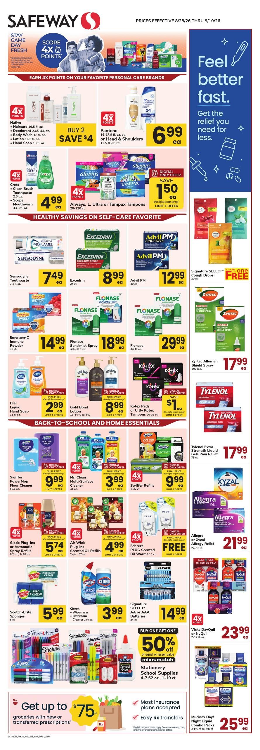 Safeway (Bethany Beach Area, DE) Health, Home & Beauty Weekly Ad August 28 - September 10, 2026