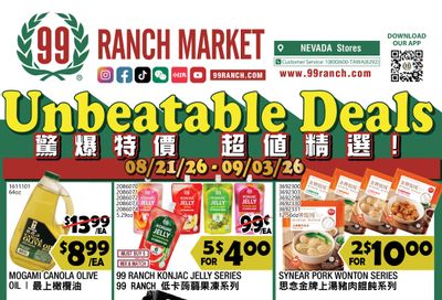 99 Ranch Market (Las Vegas and Las Vegas (Spring Mountain Rd), NV) Weekly Ad August 28 - September 3, 2026