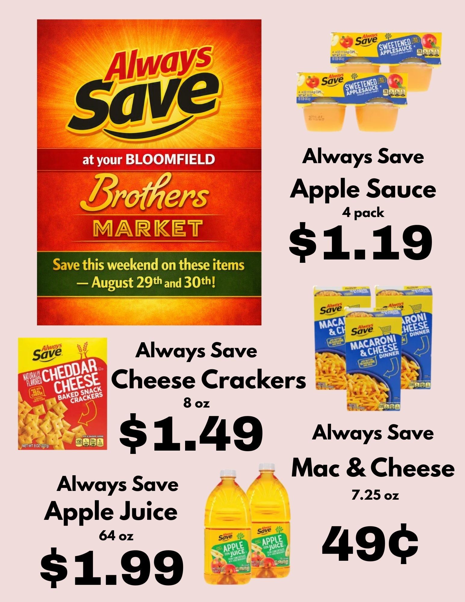 Brothers Market (207 E. Locust, Bloomfield, IA) 2 Day Sale Weekly Ad August 29 - 30, 2026