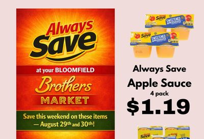 Brothers Market (207 E. Locust, Bloomfield, IA) 2 Day Sale Weekly Ad August 29 - 30, 2026
