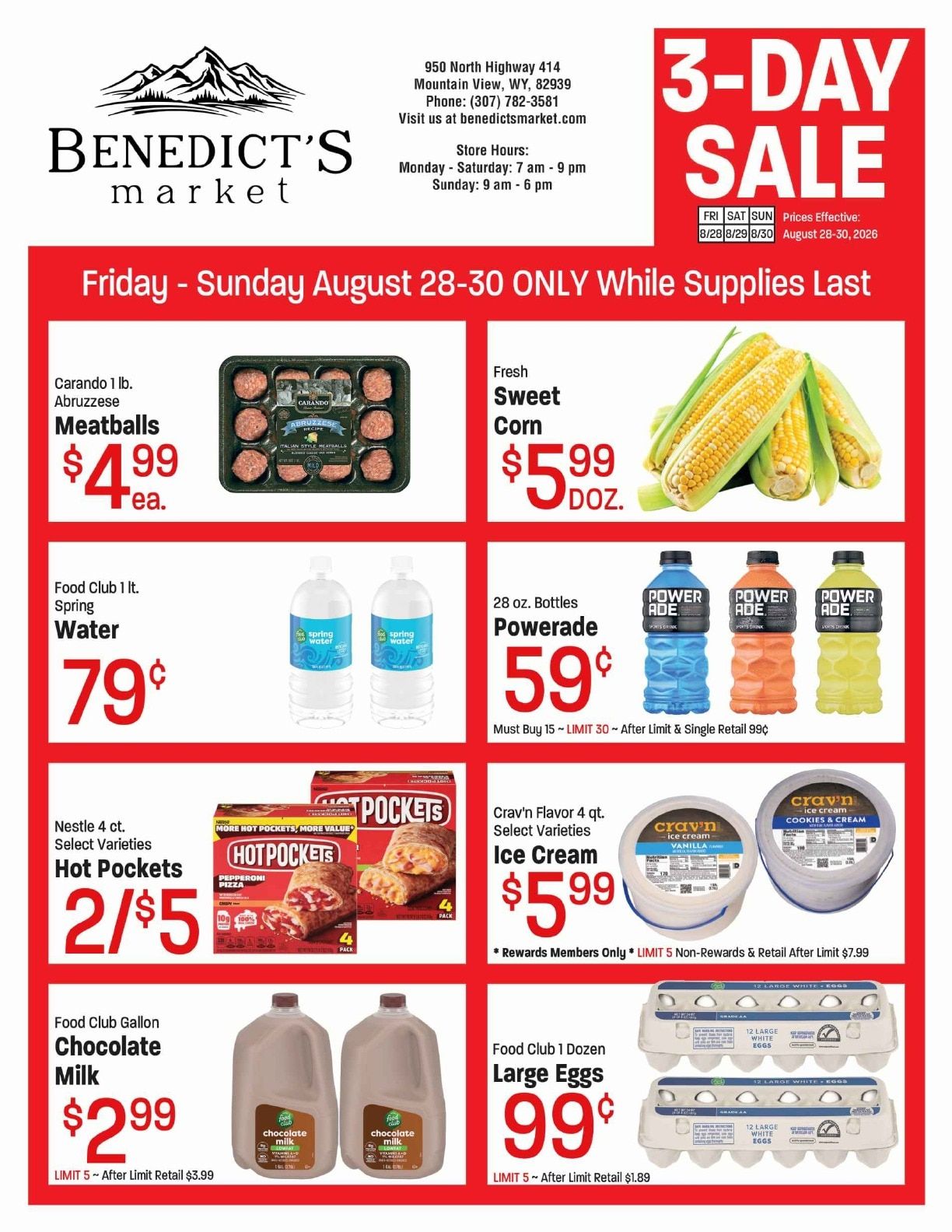 Benedict's Market Weekly Ad August 28 - 30, 2026