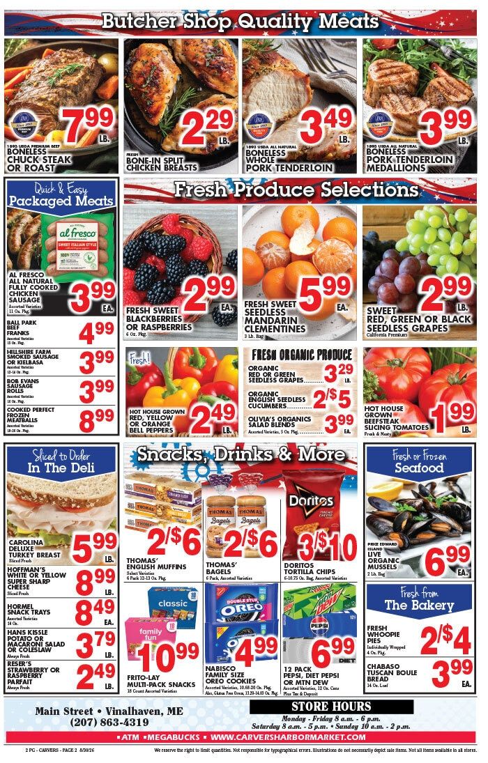 Carver's Harbor Market Weekly Ad August 28 - September 3, 2026
