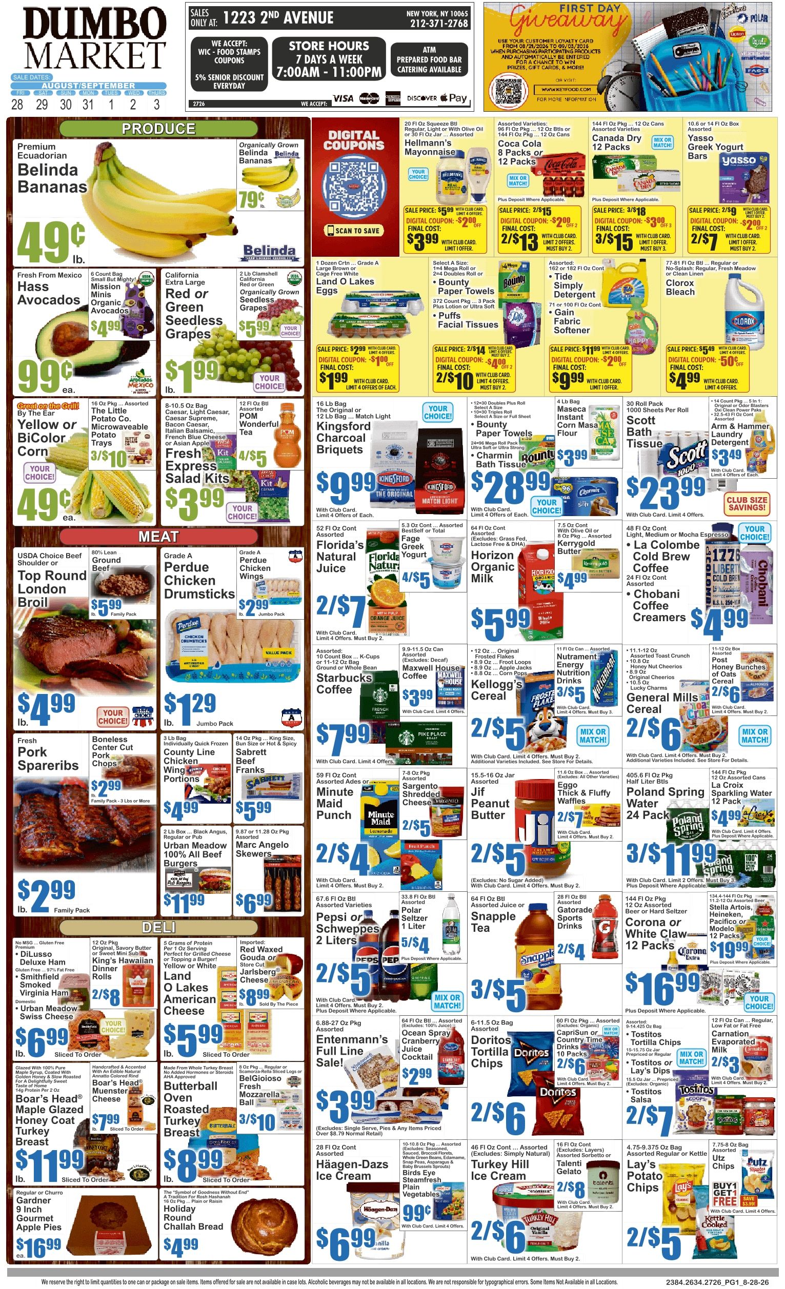 Dumbo Market (New York, NY) Key Food Weekly Ad August 28 - September 3, 2026