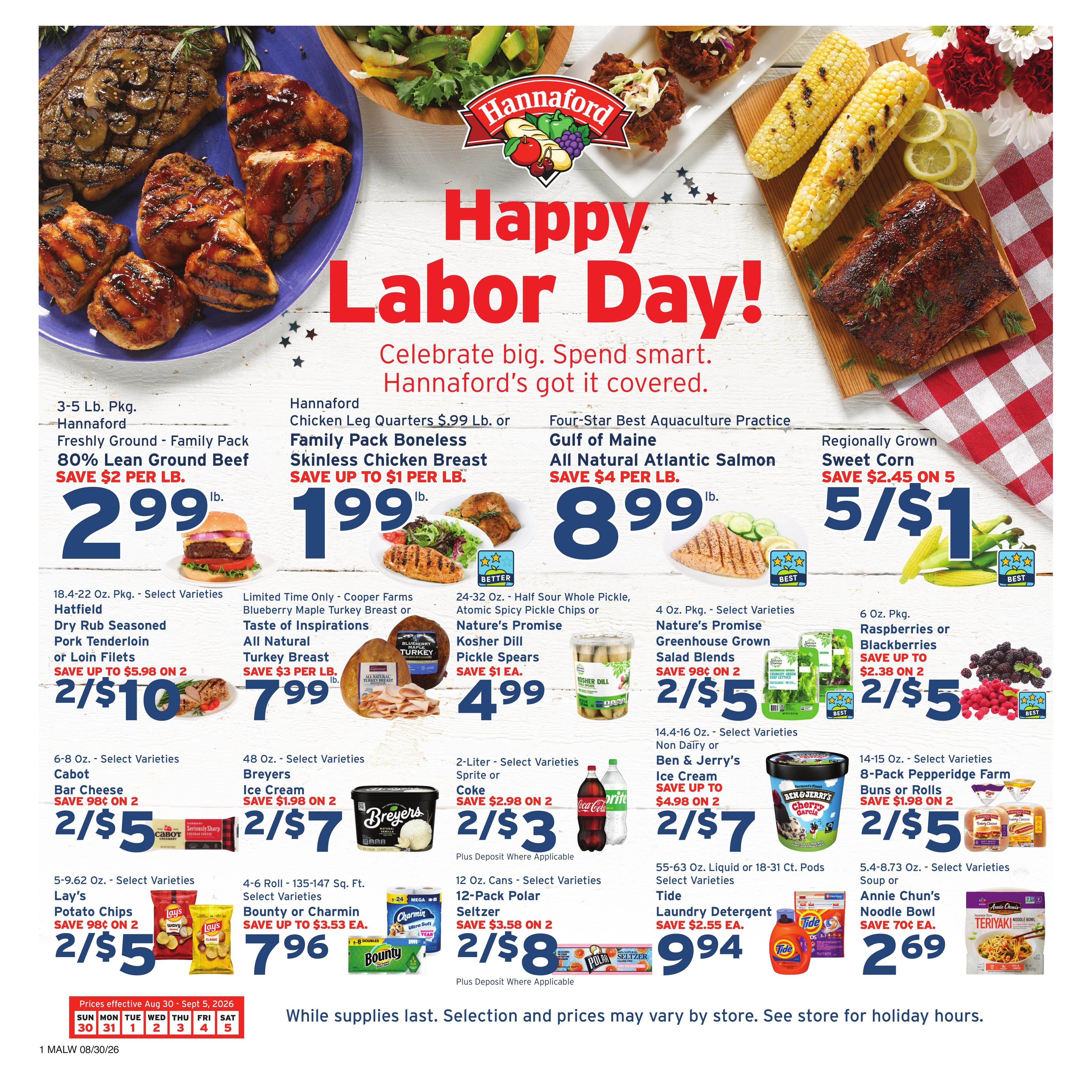 Hannaford (Cambridge–Watertown Area, MA) Week 36 Weekly Ad August 30 - September 5, 2026