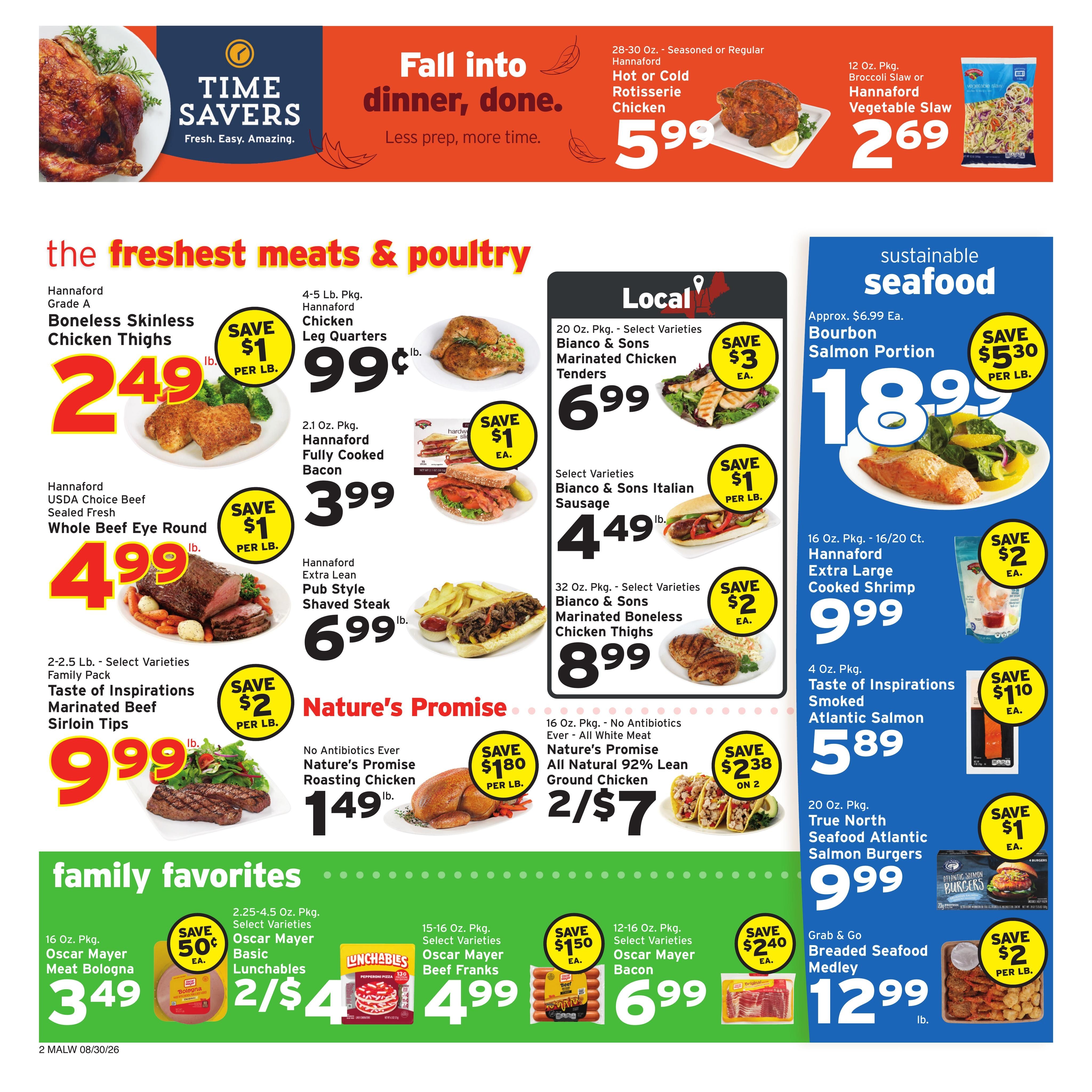 Hannaford (Cambridge–Watertown Area, MA) Week 36 Weekly Ad August 30 - September 5, 2026
