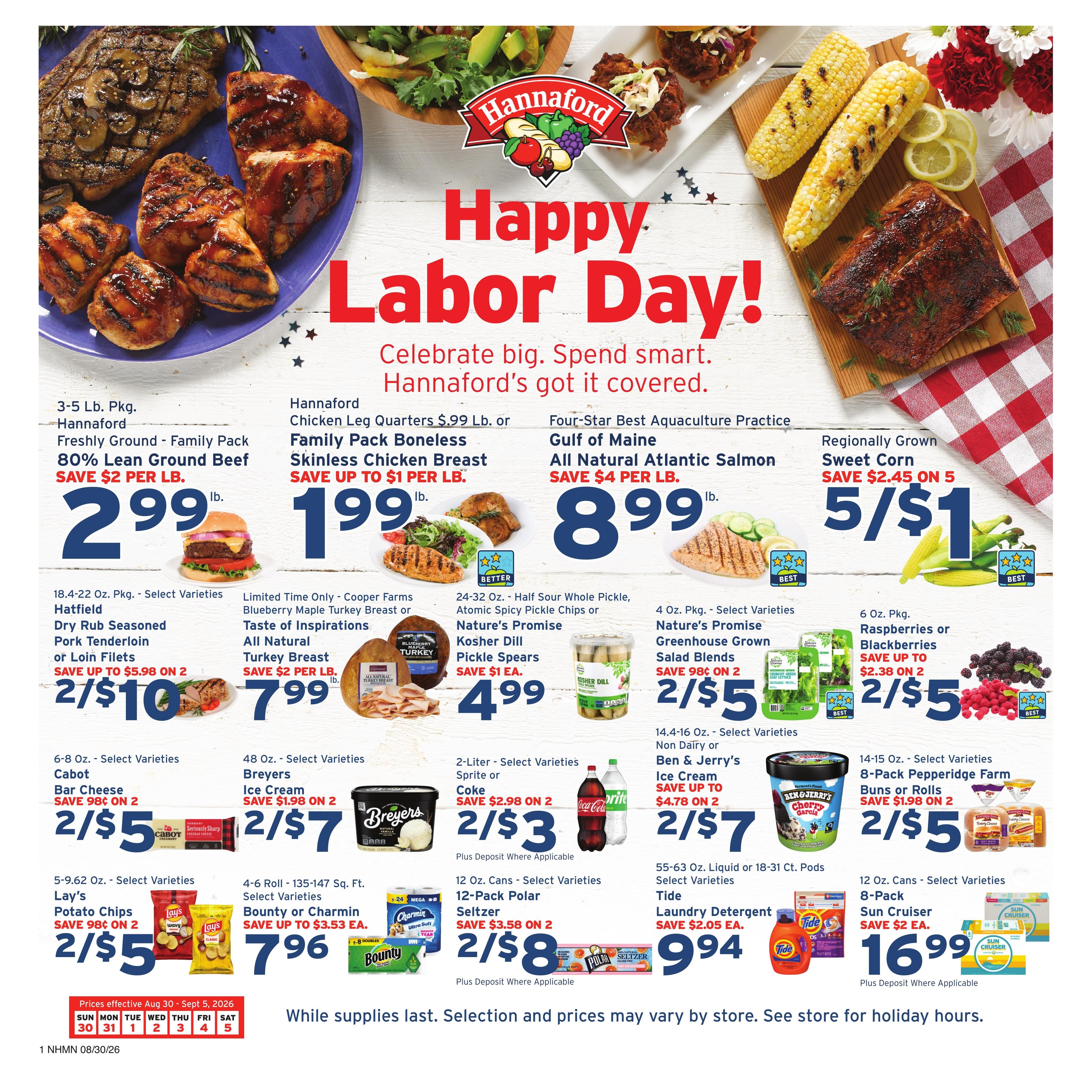 Hannaford (Concord Area, NH) Week 36 Weekly Ad August 30 - September 5, 2026
