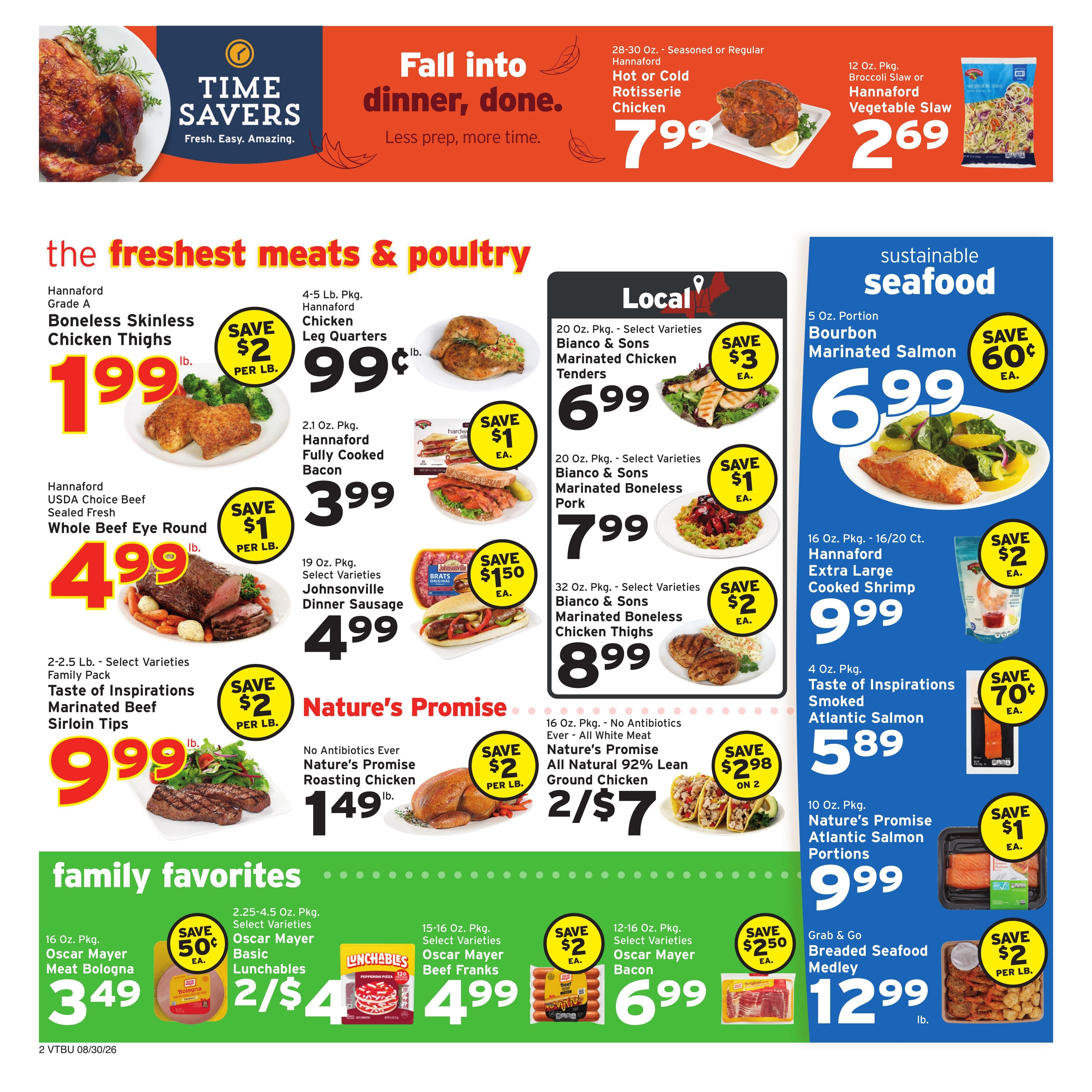 Hannaford (East Montpelier Area, VT) Week 36 Weekly Ad August 30 - September 5, 2026
