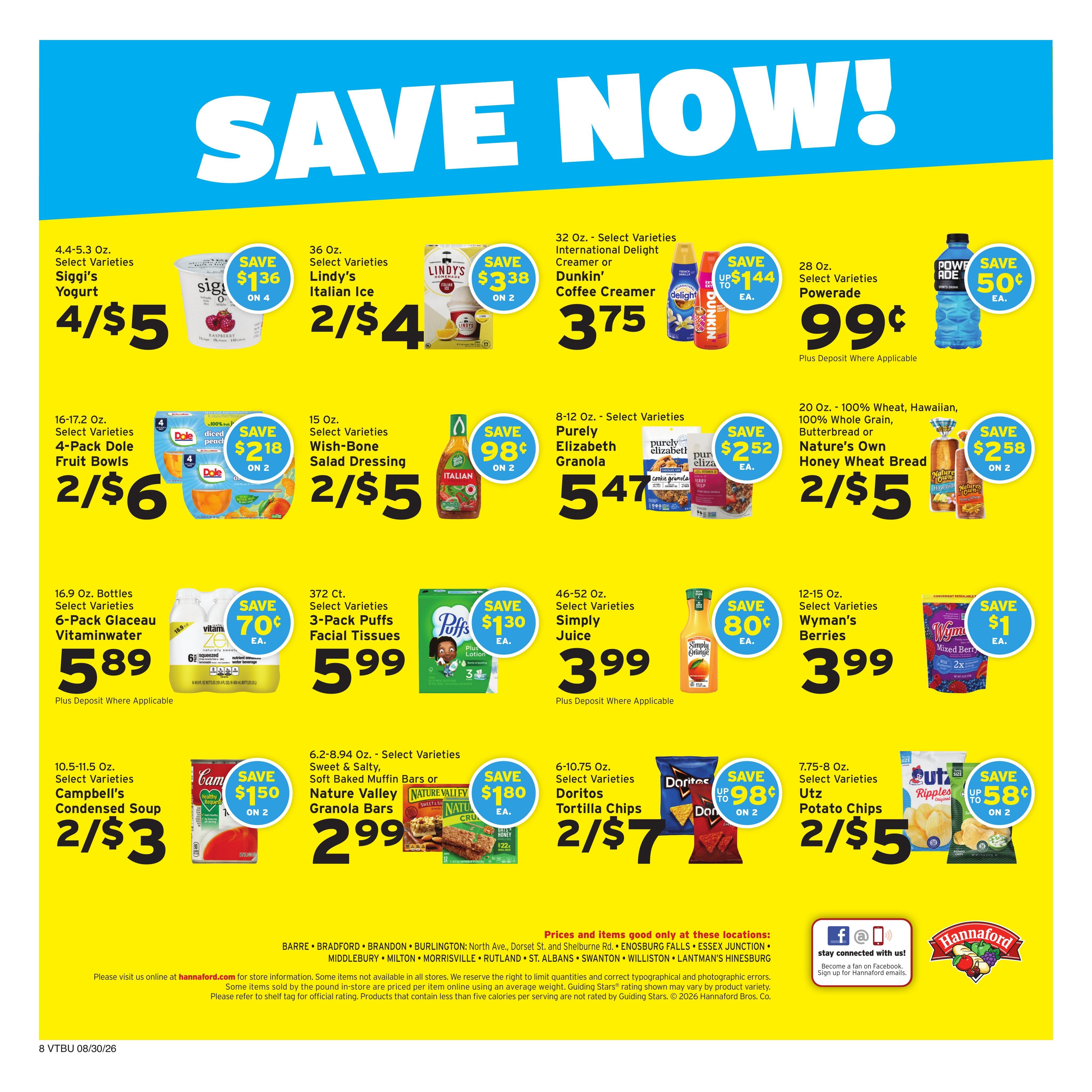 Hannaford (East Montpelier Area, VT) Week 36 Weekly Ad August 30 - September 5, 2026