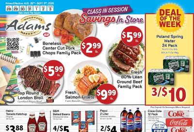 Adams Hometown Market (25 Providence Street, West Warwick, RI) Weekly Ad August 28 - September 3, 2026