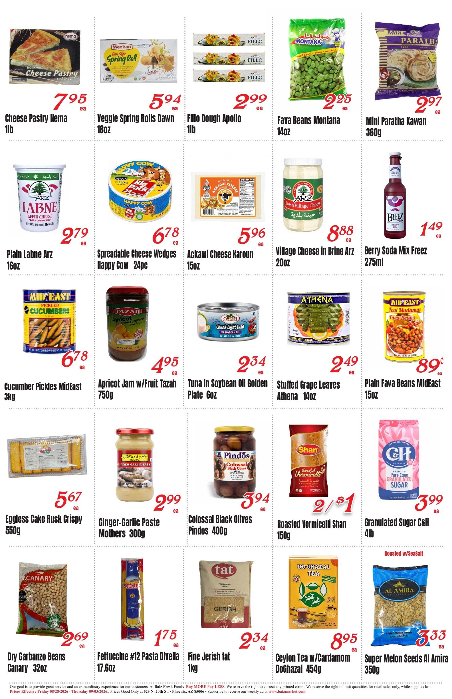 Baiz Market (523 North 20th Street, Phoenix, AZ) Weekly Ad August 28 - September 3, 2026