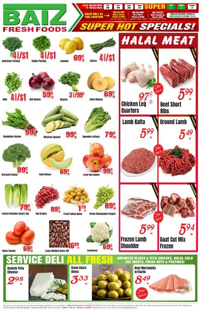 Baiz Market (8030 North 27th Avenue, Phoenix, AZ) Weekly Ad August 28 - September 3, 2026