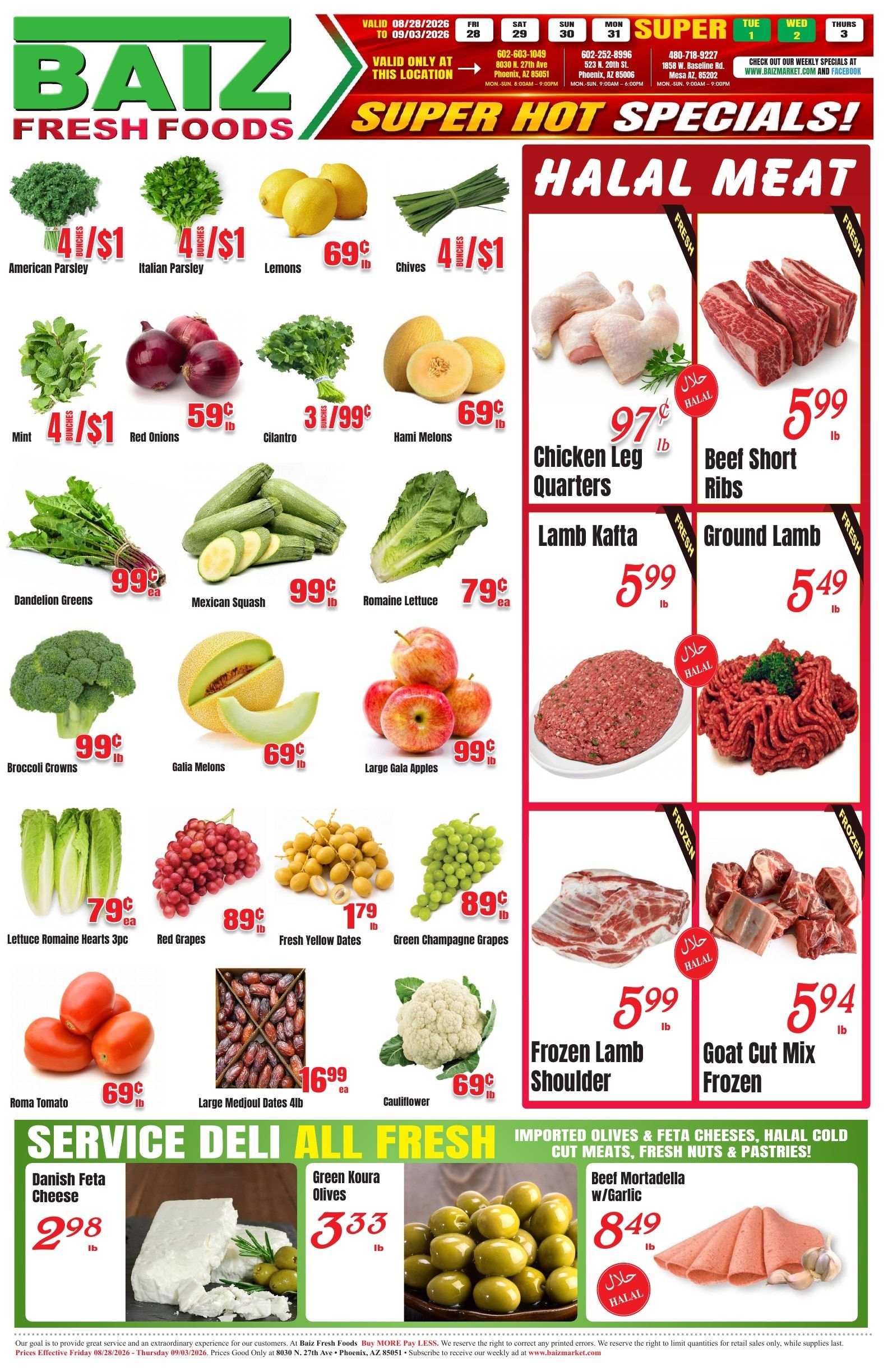 Baiz Market (8030 North 27th Avenue, Phoenix, AZ) Weekly Ad August 28 - September 3, 2026