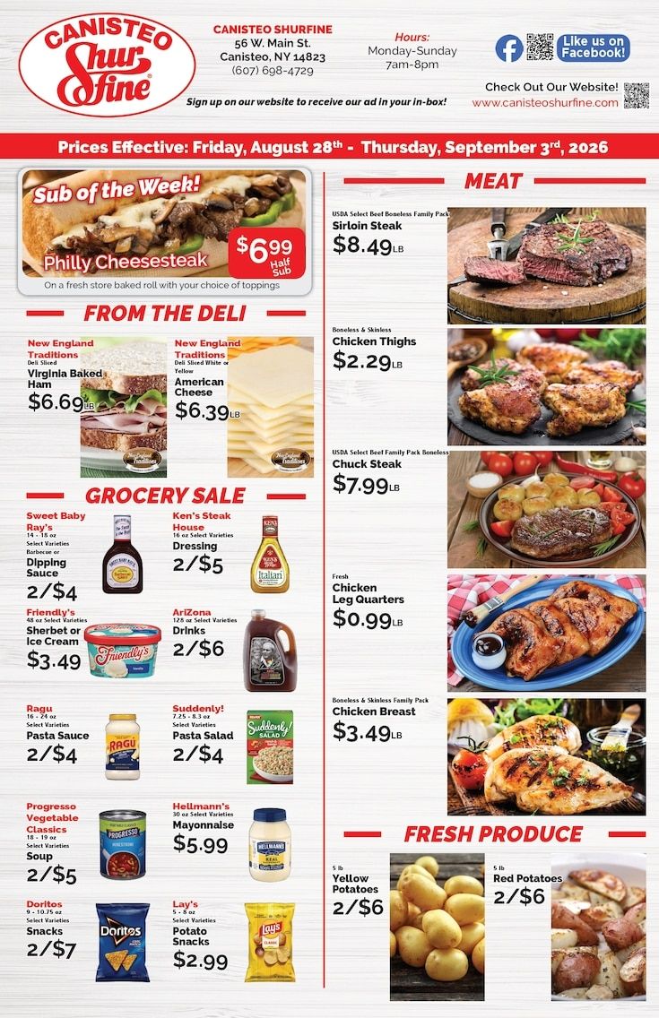 Canisteo Shurfine Weekly Ad August 28 - September 3, 2026